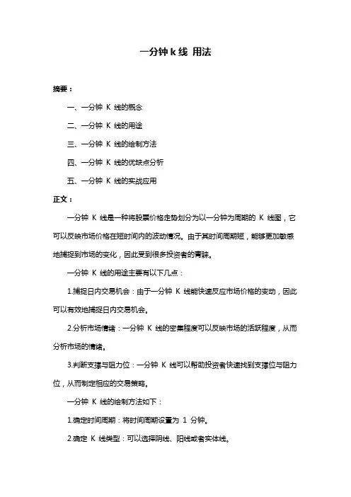 一分钟k线 用法