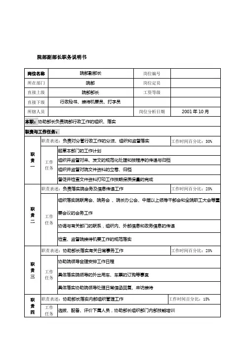 航材院职务说明书8000073)