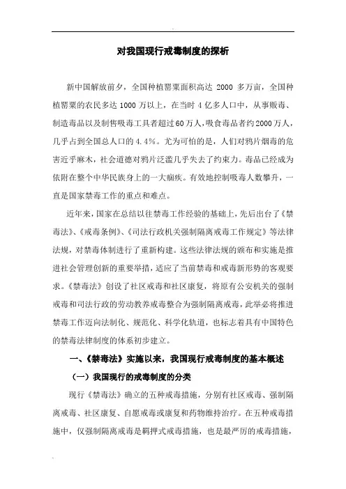 对我国现行戒毒制度的探析