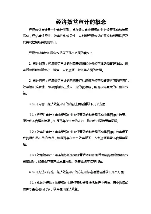 经济效益审计的概念