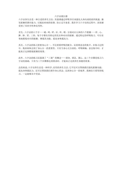 六字诀观后感