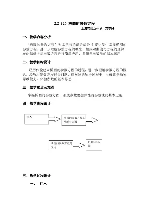 2.2(2)椭圆的参数方程
