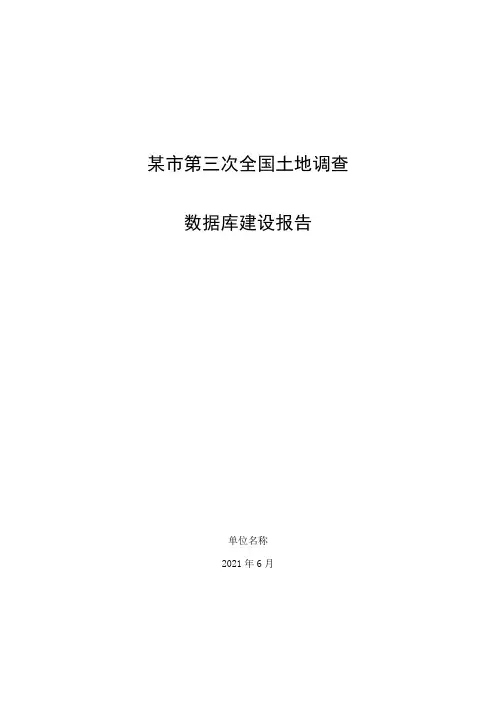 第三次全国国土调查数据库建设报告