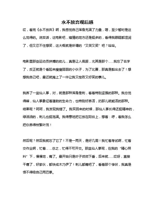 作文《永不放弃观后感》