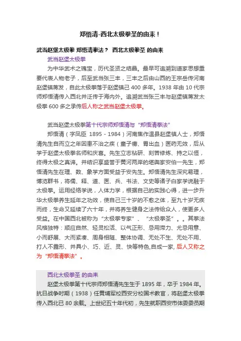 郑悟清-西北太极拳圣的由耒！