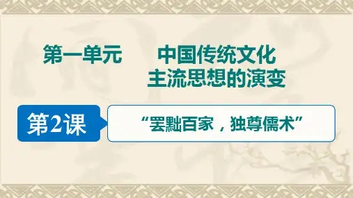 “罢黜百家,独尊儒术”