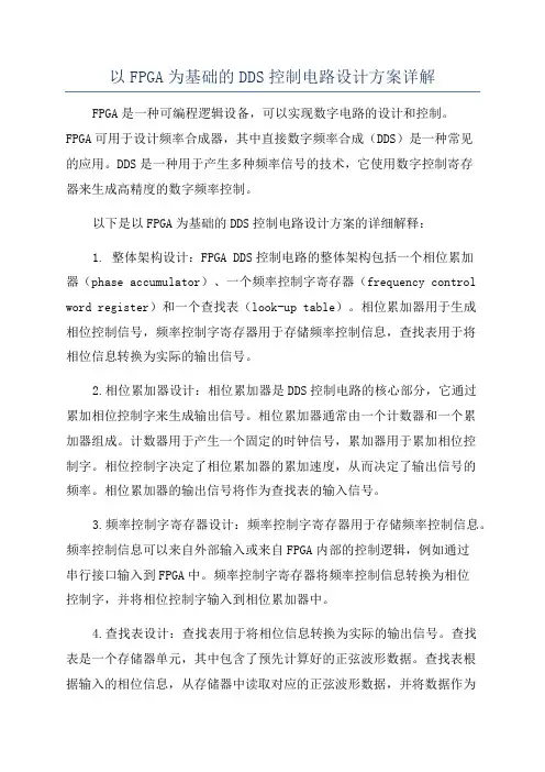 以FPGA为基础的DDS控制电路设计方案详解