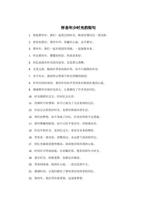 怀念年少时光的短句