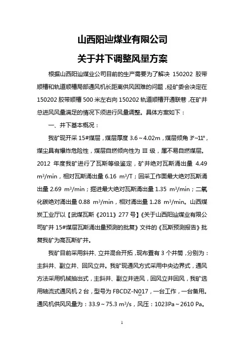 风量调节方案