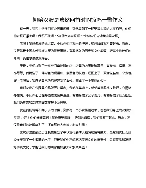 初始汉服是蓦然回首时的惊鸿一瞥作文