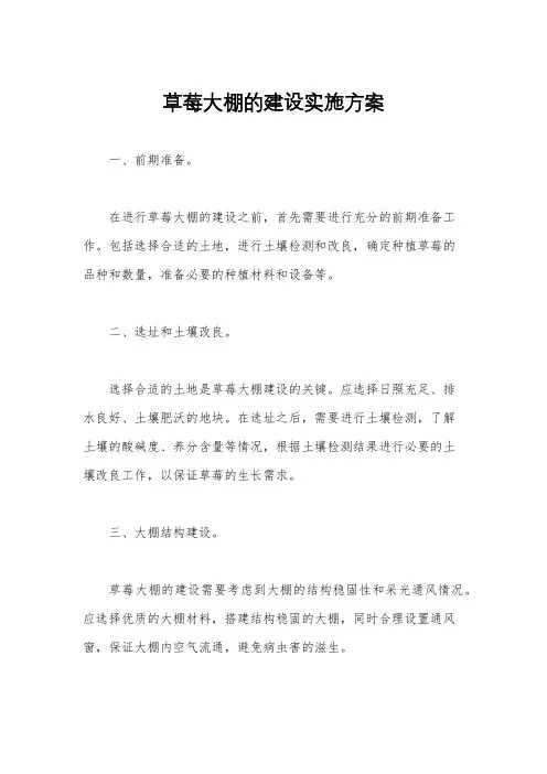 草莓大棚的建设实施方案