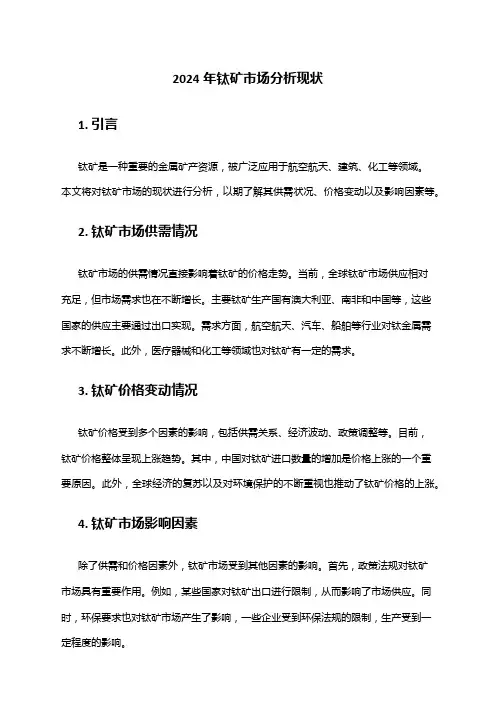 2024年钛矿市场分析现状