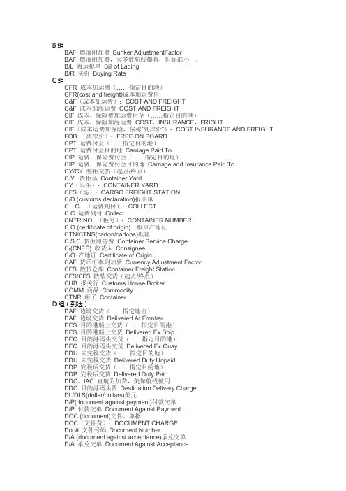(完整版)国际贸易术语大全
