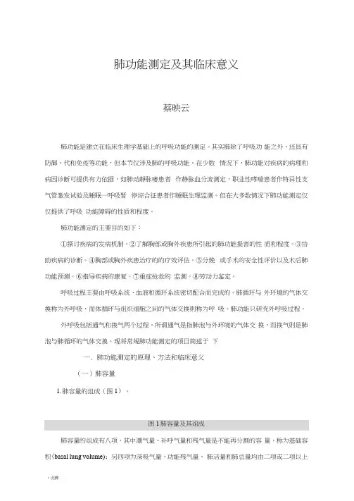 肺功能测定及其临床意义