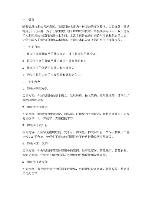 物联网应用技术实训报告