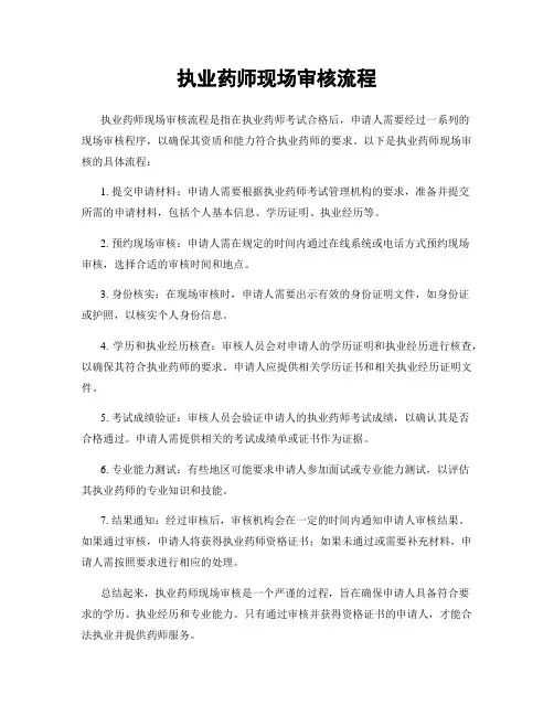 执业药师现场审核流程