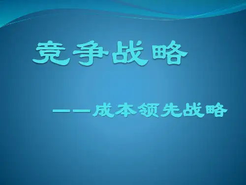 成本领先战略