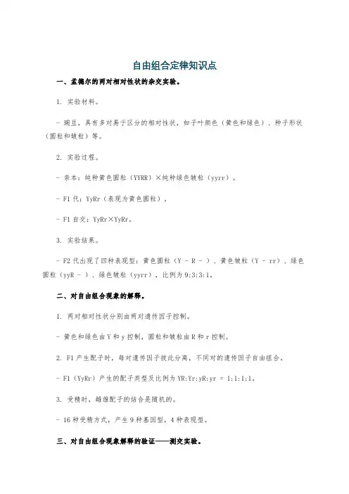 自由组合定律知识点