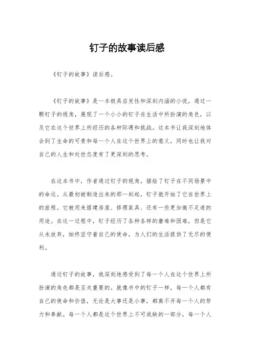 钉子的故事读后感