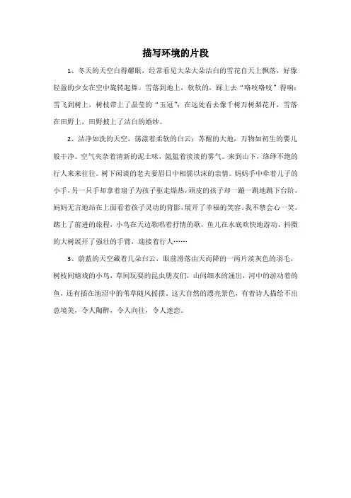 描写环境的片段
