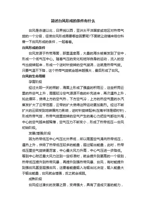 简述台风形成的条件有什么