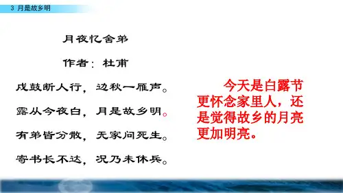 部编版五年级下册语文3 月是故乡明