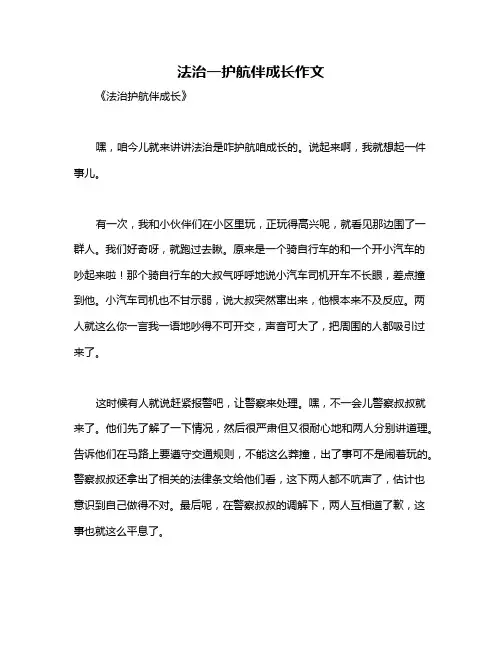法治一护航伴成长作文