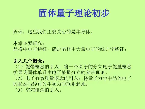 固体量子理论初步-PKU