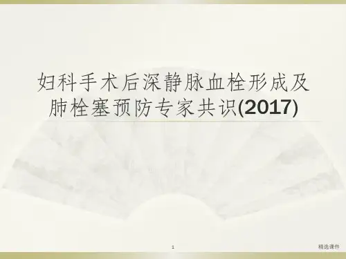 妇科手术后深静脉血栓形成及肺栓塞预防专家共识