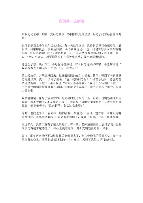 我的第一支钢笔
