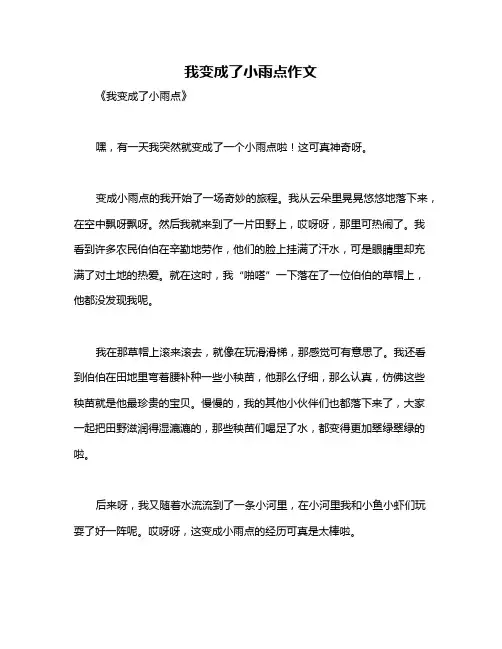 我变成了小雨点作文