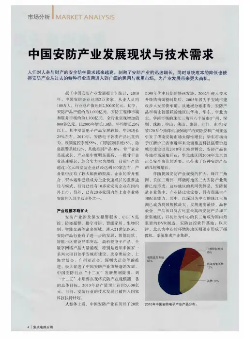 中国安防产业发展现状与技术需求