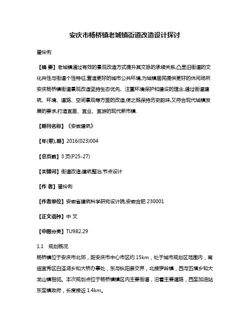 安庆市杨桥镇老城镇街道改造设计探讨