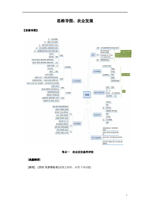 2023届高三二轮复习专项思维导图：农业发展