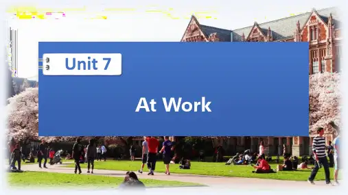 大学英语视听说教程课件 Unit 7 At Work
