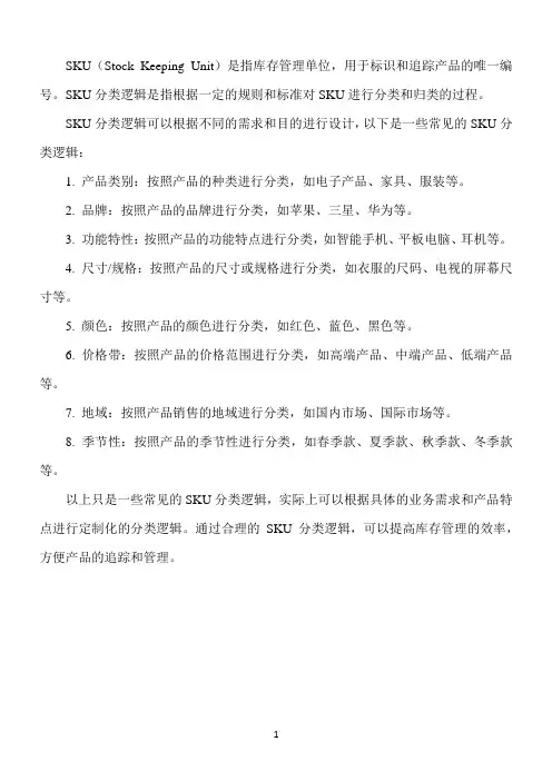sku分类逻辑