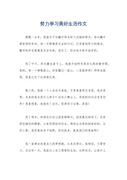 努力学习美好生活作文