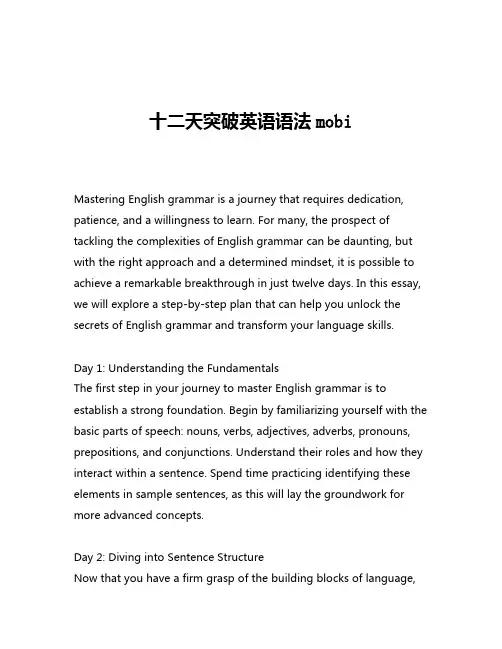 十二天突破英语语法mobi