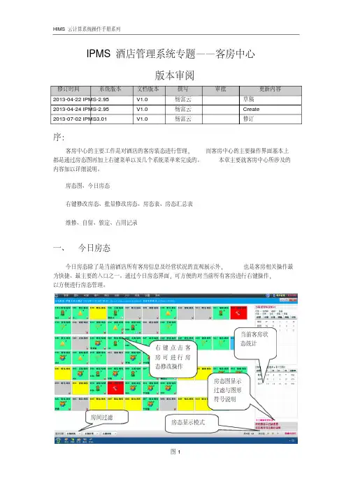 罗盘酒店管理系统专题——客房中心