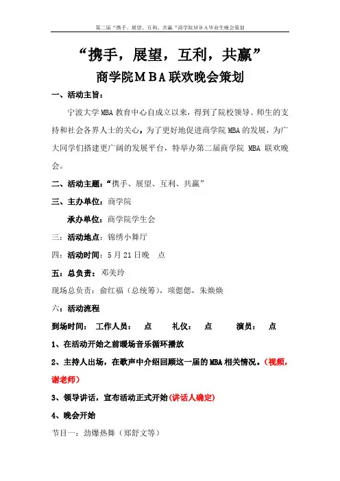 MBA晚会策划