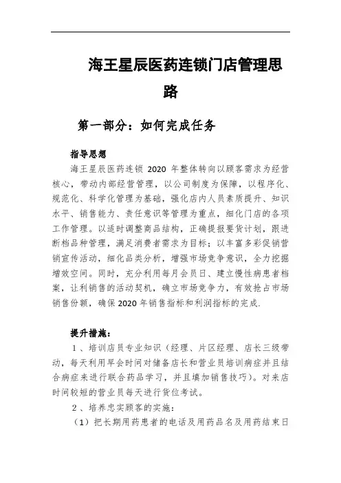连锁药店经营营销连锁管理思路想法
