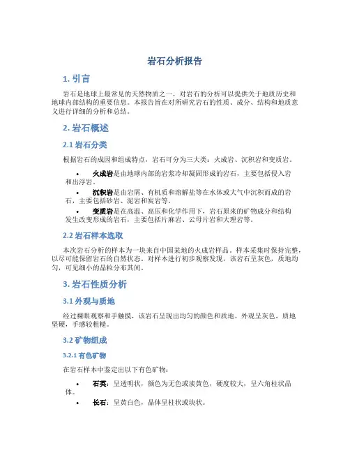 岩石分析报告