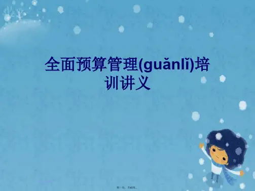 全面预算管理培训讲义