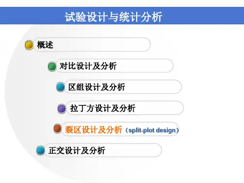 试验设计与统计分析