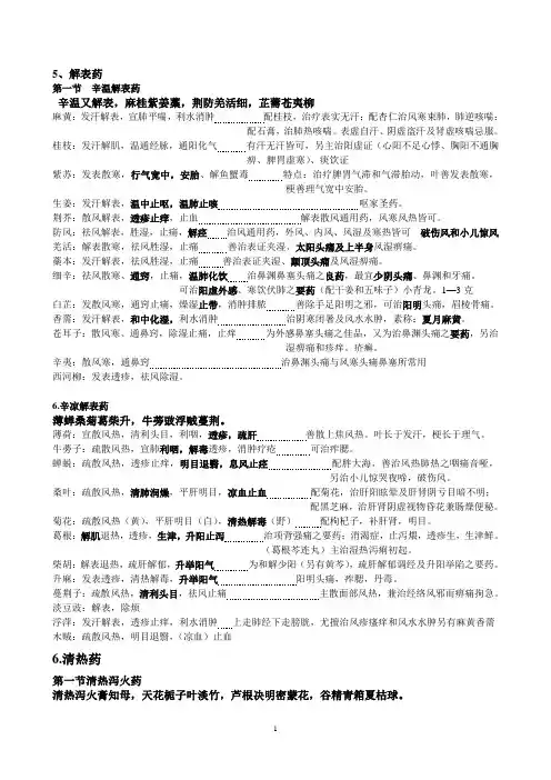 辛温解表药.
