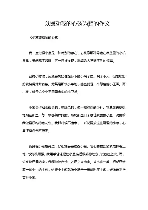 以拨动我的心弦为题的作文