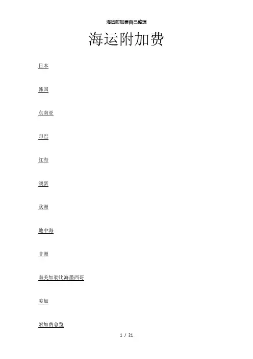 【精品】海运附加费自己整理