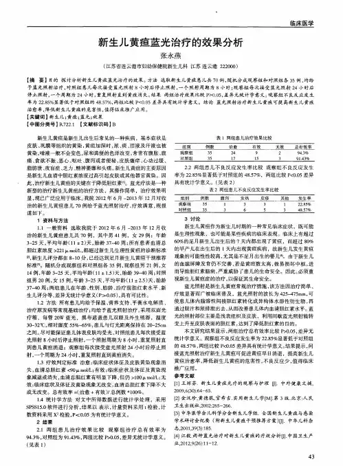 新生儿黄疸蓝光治疗的效果分析