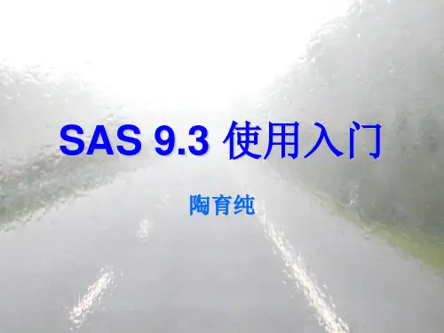 SAS 9.3 使用入门