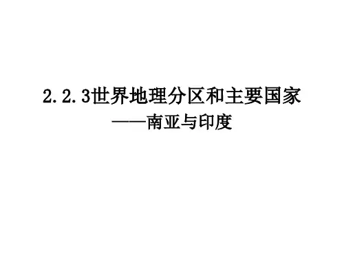 湘教版高中区域地理复习课《世界地理分区和主要国家——南亚与印度》优质课件(共29张PPT)
